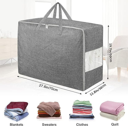 4Pack 105L Extra Large Storage Bags, Folding Moving Comforter Blanket Storage - Image 3