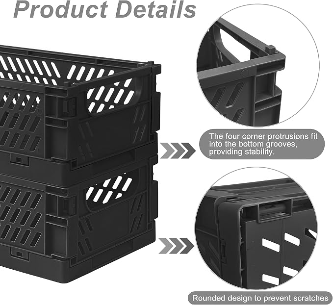 2 Pack Mini Foldable Small Plastic Baskets - Image 3