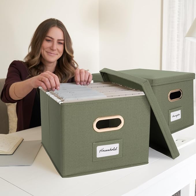 Decorative File Organizer Box Set of 2 - Image 6