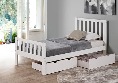 White Wood Underbed Storage Drawers on Wheels - Image 2