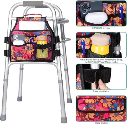 supregear Side Walker Bag, Walker Accessories Bag w/Cup Holder, Folding Walker - Image 2
