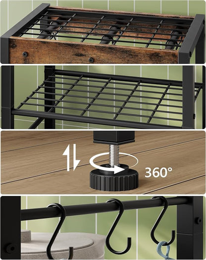 5-Tier Pot Rack, Floorstanding Pots and Pans Organizer, Kitchen Bakers Rack - Image 8