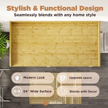 Avana (100% Natural Solid Wood Washer Dryer Countertop – Bamboo Pine Laundry - Image 5