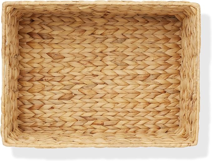 Casafield Set of 2 Water Hyacinth Pantry Baskets, 12-1/2" x 17" x 8", - Image 6
