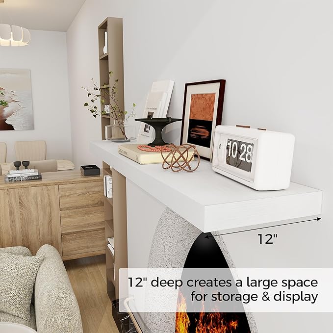 White Floating Shelves 48 Inch Long, 12 Inch Deep Floating Shelves - Image 3