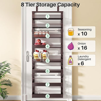 SNTD 8 Tiers Over the Door Organizer, Bronze | Pantry Door Organizers and - Image 7