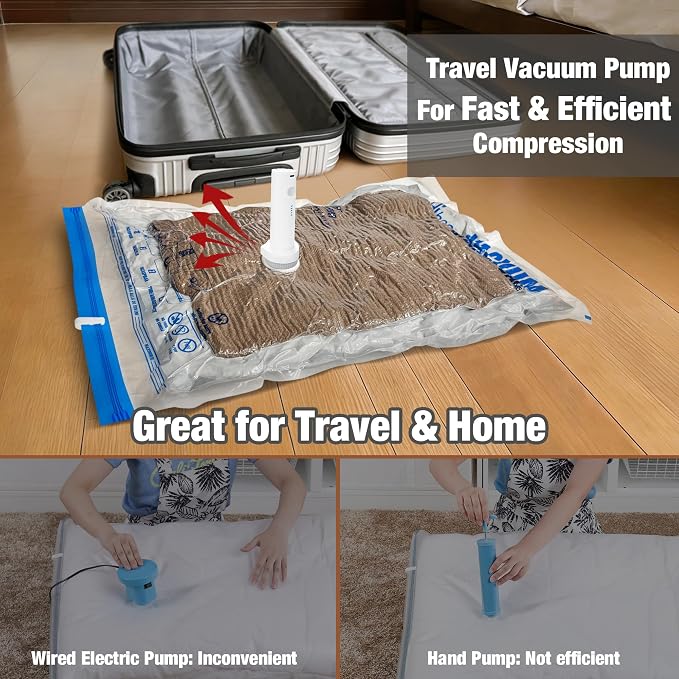 Travel Vacuum Bags with Electric Pump, Vacuum Travel Bags - Image 7
