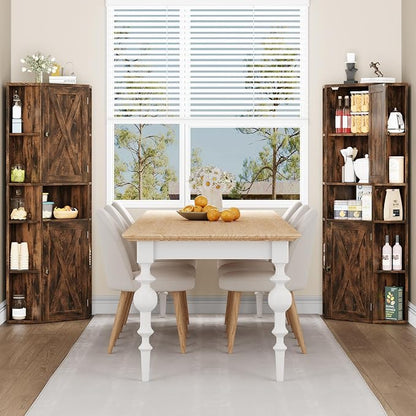 Farmhouse Corner Cabinet with Storage, Tall Corner Storage Cabinet with - Image 4
