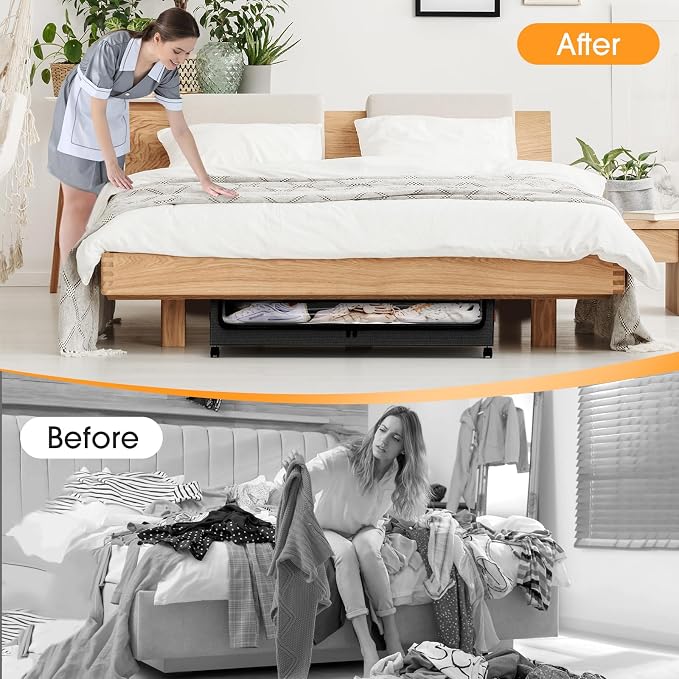 Under Bed Storage with Wheels 1Pack Storage Containers with Clear Window&Label - Image 5