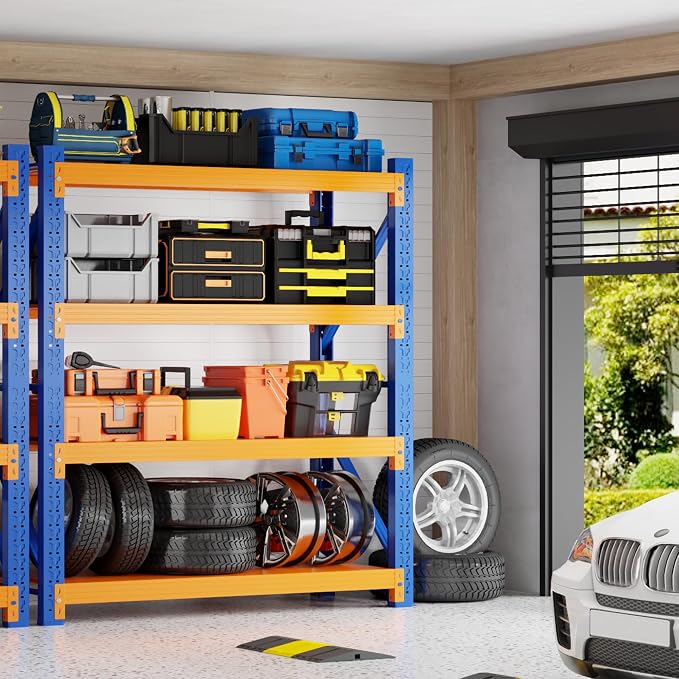 4000LBS Garage Shelving 48" W Garage Shelving Heavy Duty 4-Tier Metal Storage - Image 2