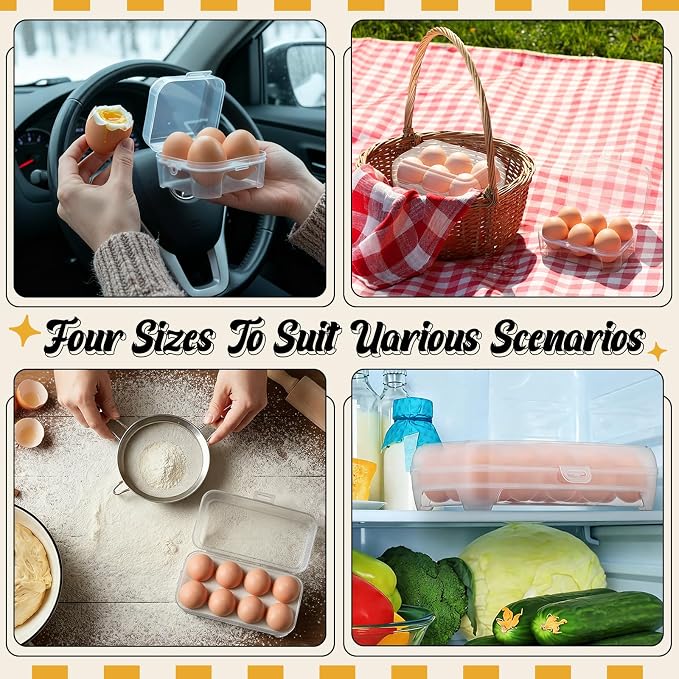 8 Pack Grid Egg Holder Plastic Clear Grid Egg Container Keeper Storage - Image 4