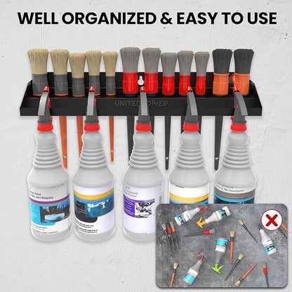 UNITEDPOWER Brush and Trigger Bottle Holder, Wall Mount Storage Rack Organizer - Image 5