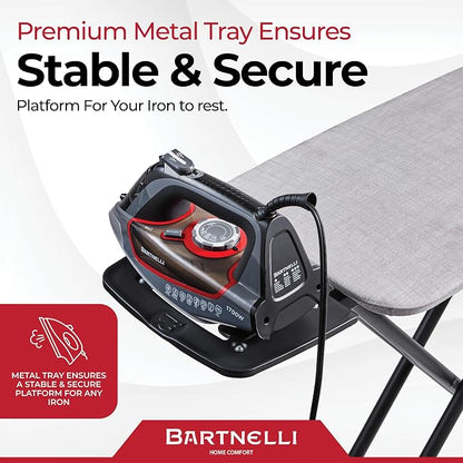 Bartnelli Extreme Stability Ironing Board 43x13 Upgraded Heavy-Duty Metal Frame - Image 5