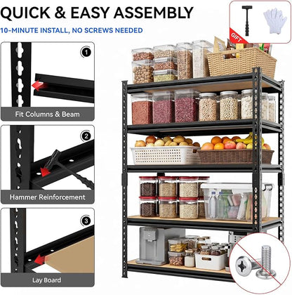 3000LBS Storage Rack, 5-Tier Heavy-Duty Storage Shelving, Adjustable Metal - Image 7