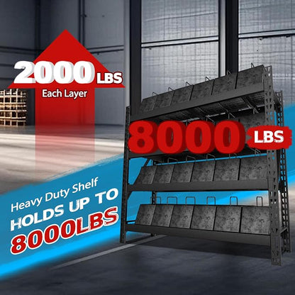 BlueWish 8000LBS 78 "W x 24 "D x 72 "H Garage Shelving Heavy Duty Storage - Image 4