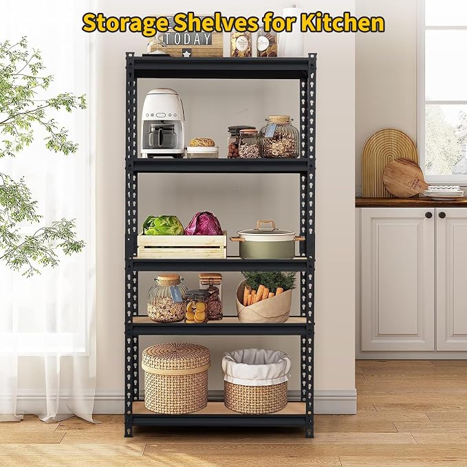 Storage Shelving Unit, 5-Tier Adjustable Metal Storage Shelves - Image 3