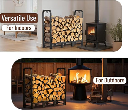 Amagabeli Firewood Log Rack Outdoor 4ft Heavy Duty Logs Holder - Image 7