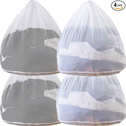 Mesh Laundry Bags with Adjustable Single Shoulder Straps 24" x 32" Sturdy Nylon by LUNHAJIN