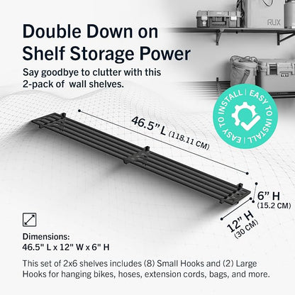 StoreYourBoard Heavy Duty Garage Shelf Wall Mount 1ft x 6ft – Wall-Mounted - Image 2