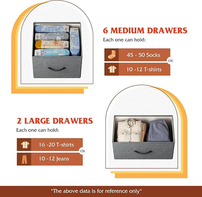WLIVE 8 Drawer Dresser for Bedroom, Fabric Dresser - Image 4