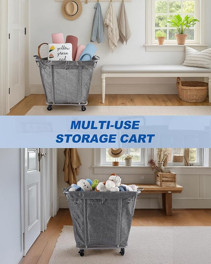 PLKOW Laundry Cart with Wheels 320L Large Rolling Laundry Cart - Image 5