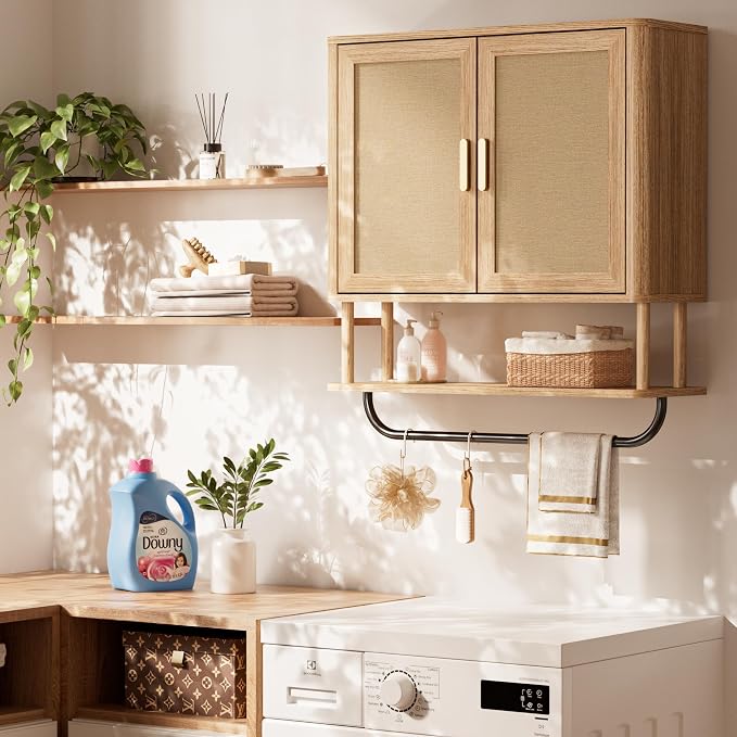 Rattan Bathroom Wall Cabinet - Image 7