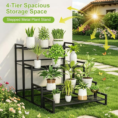 VyGrow Plant Stand, 4 Tier Widened Stackable Tiered Plant Stand, Upgraded - Image 2