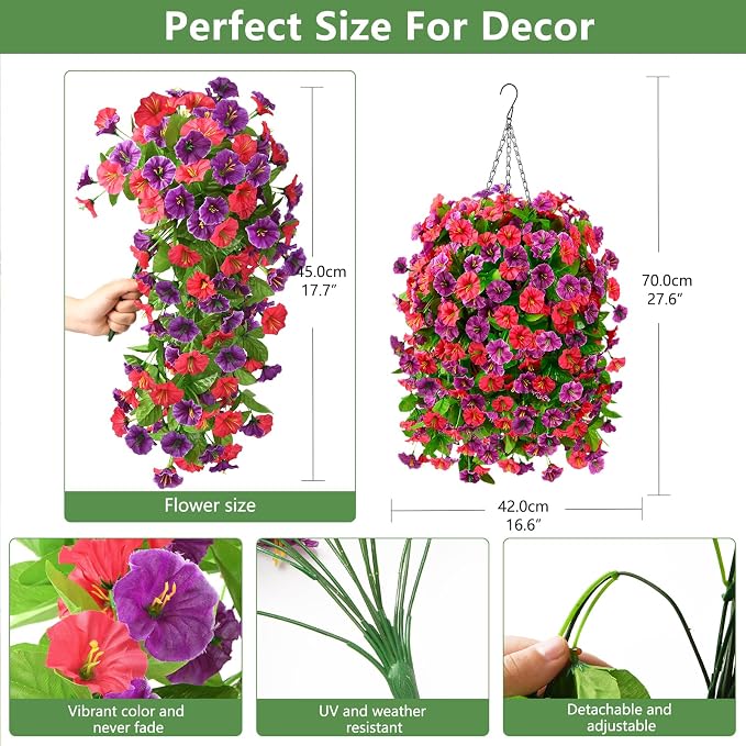 INQCMY Artificial Flowers for Outdoor Spring Summer Decoration Faux Silk - Image 2