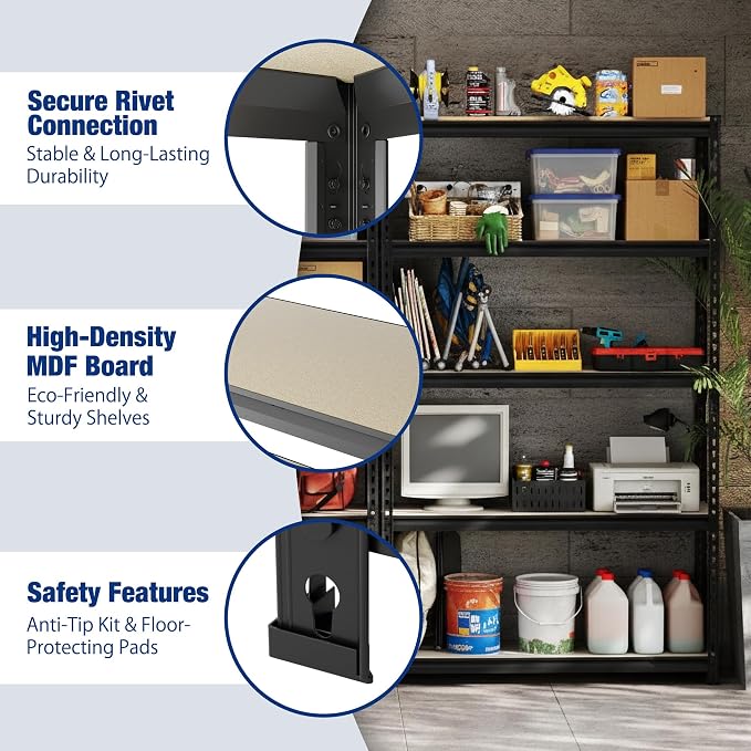 WORKPRO 5-Tier Black Shelving - Image 4