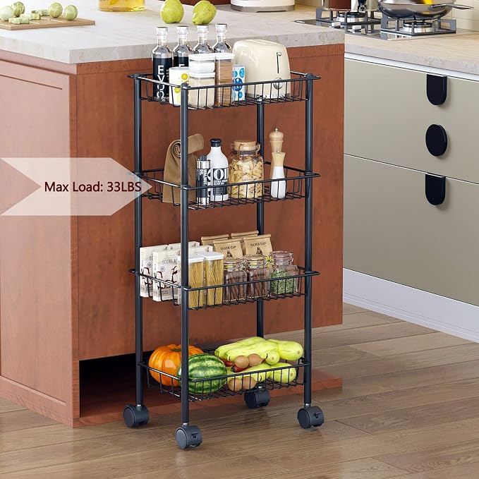 AWTATOS 4-Tier Rolling Cart, Storage Cart - Image 6