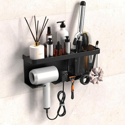 Hair Dryer Holder Wall Mounted Adhesive/Drilling, Hair Dryer Storage Organizer by Unknown
