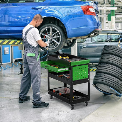 3 Tier Rolling Tool Cart on Wheels, 550 LBS Tool Cart - Image 2