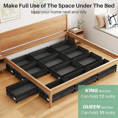 Kitstorack 2Pack Height-adjustable Under Bed Storage - Image 6