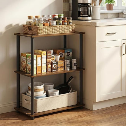 Furinno Turn-N-Tube Storage Shelves, 3-Tier Book Shelf, Corner Shelf, Toolless - Image 4