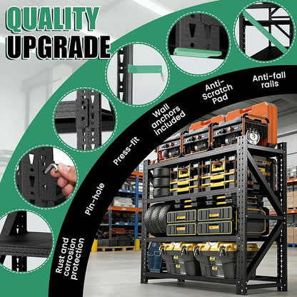 4-Tier Heavy Duty Garage Shelving，Industrial Shelving - Image 6