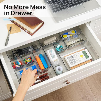 Vtopmart 25 PCS Office Desk Drawer Organizers Set, 4-Size Versatile Plastic - Image 4