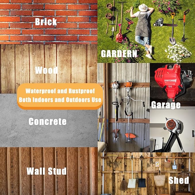 Garden Power Tool Hanger, Garage Wall Hooks, Weedeater Rack, String Trimmer - Image 6