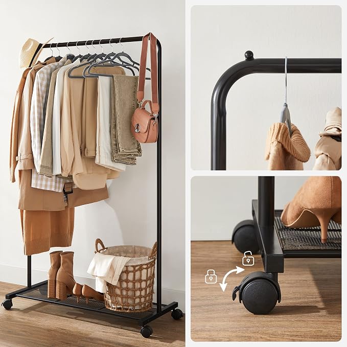 SONGMICS Clothes Rack with Wheels, Clothing Rack - Image 8