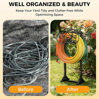 Garden Hose Holder Holds 2 * 160Ft Hoses, Heavy-Duty Freestanding Water Hose - Image 7