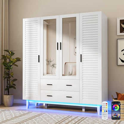 jiteentarou 4 Door Armoire Wardrobe Closet Cabinet - Image 8