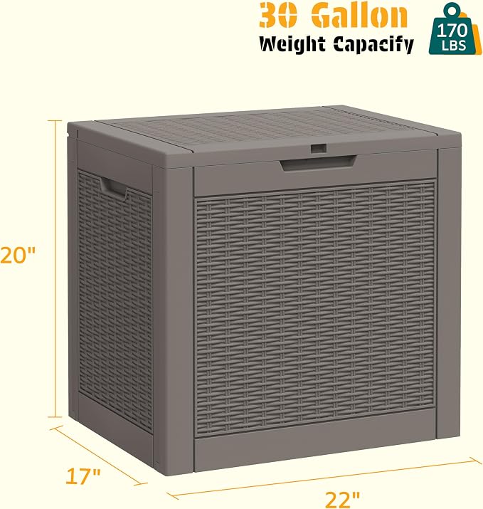 NUNU LAB 30 Gallon Outdoor Storage Box Waterproof, Outside Package Delivery - Image 3