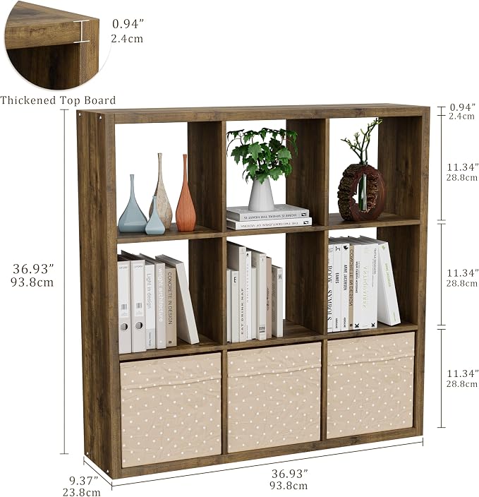 Cube Storage Organizer Bookcase, Decorative 11 inch Open Back Cubical Shelf - Image 3