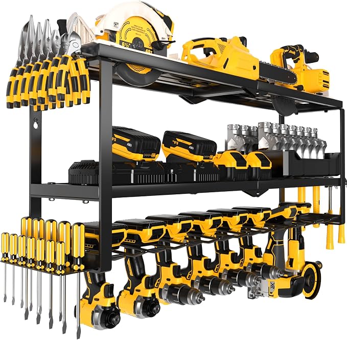 Heavy Duty Power Tool Organizer Wall Mount, Metal Tool Storage Rack Loads 320lbs by MOOMSINE