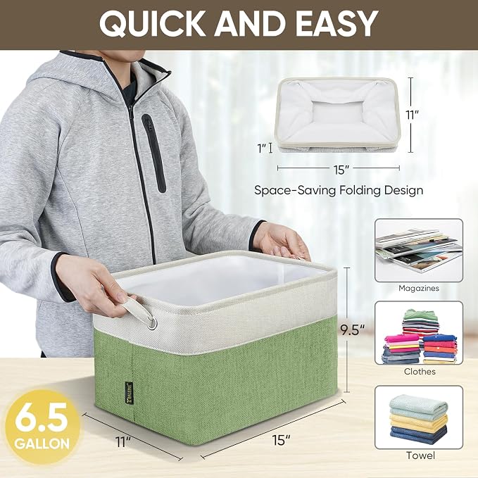 BALEINE 4 Pack Fabric Storage Bins - Image 4