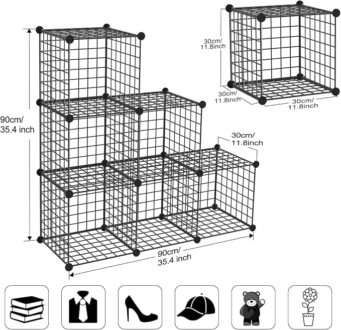 TUMUCUTE Wire Cube Storage Organizer, Metal Storage Shelves Bookshelf, - Image 3
