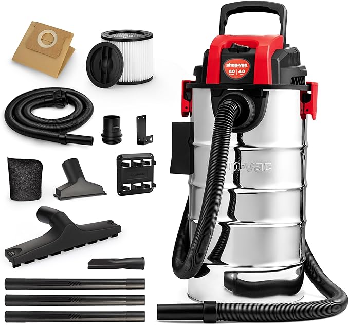 Shop-Vac 6 Gallon 4.0 Peak HP Wet/Dry Vacuum, Wall Mountable Compact Shop Vacuum by Shop-Vac