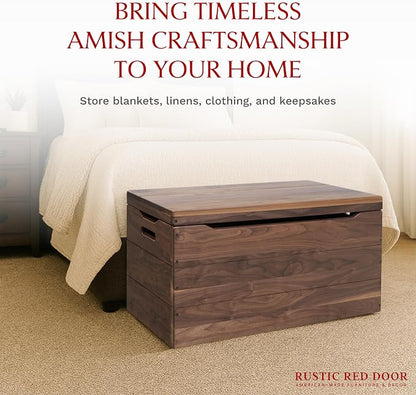 Amish Made Wooden Storage Chest Trunk Box - Image 4