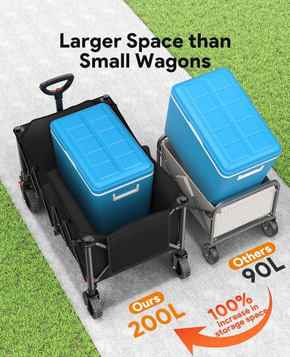 Collapsible Foldable Wagons, 440lbs Capacity Wagons Carts Foldable - Image 2