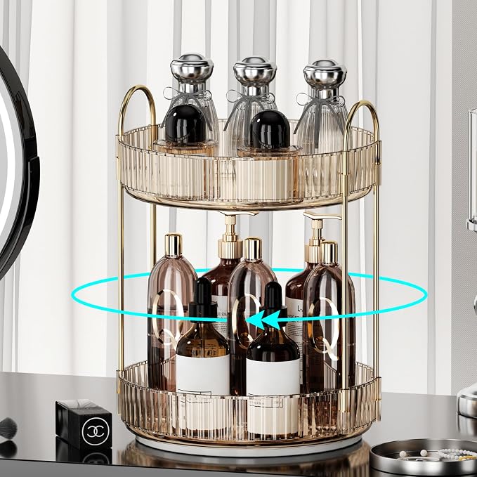 360° Rotating Makeup Organizer for Vanity - Image 3
