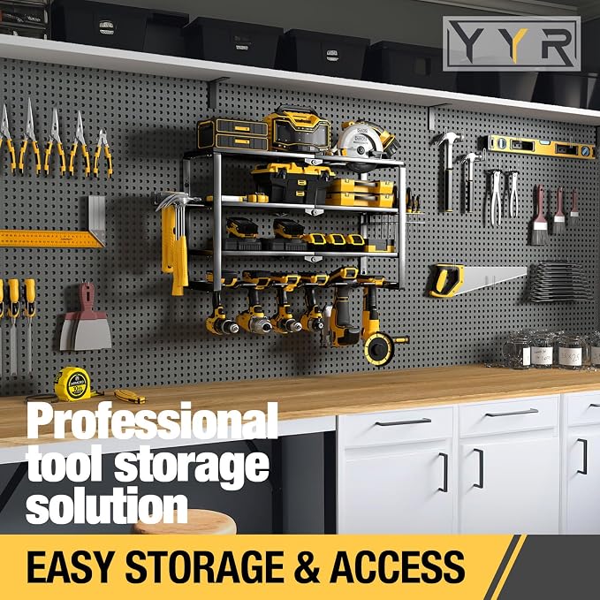 YYR 4 Layer Power Tool Organizer Wall Mount, Cordless Drill Hanger Storage Rack - Image 6